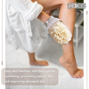 <span class=keywords><strong>Gant</strong></span> <span class=keywords><strong>de</strong></span> bain corporel double face Loofah Mesh Shower Pouf Ball Exfoliating Gloves for Body Face Cleansing Glove All Natural 40g - Product Image 4