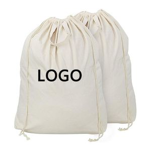 Bolsa de Lavandería Ecológica, Reciclable, de Lona de Algodón, con Cordón, Logotipo Personalizado, Grande, a Prueba de Polvo - Product Image 1