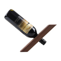 Rayonnage à vin en bois massif noir, support en bois complet pour décoration de vin