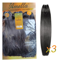 Lot de 1 Faisceau 100% Cheveux Humains Vierges Remy Super Double Drawn 8'' 10'' Lot de 3 Mèches Lisses Os