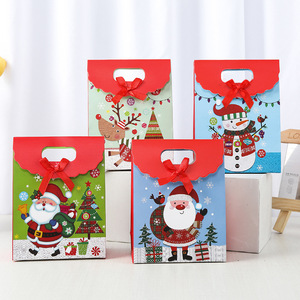 Santa Claus <strong>Red</strong> Christmas Snowflake Paper <strong>Gift</strong> <strong>Bags</strong> With Self-Sealing - Product Image 2