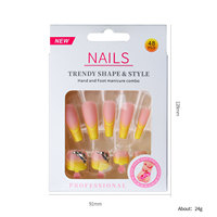 Vente de kits de faux ongles pré-dessinés, ongles artificiels finis pour la manucure des mains et la pédicure des pieds, nail art