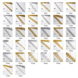 Vàng Bạc Chủ Đề Nặng Thêu Ren Ribbon Sáng Bóng Tự Làm Dân tộc Trang Phục Trang Phục Trang Phục Tôn Tạo Dệt Sắt Trên Ren Trims - Product Image 2