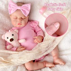 Muñecas Bebé <span class=keywords><strong>Reborn</strong></span> Realistas de 18 Pulgadas Para Niños de 3+ Años, Recién Nacido Realista Durmiendo con Chupete Magnético y Biberón - Product Image 3