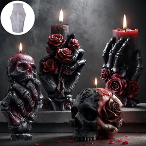 Halloween Skull Hand Candle Mold Silicone DIY Art Candle Making Kit Customizable Shape Transparent White Liquid Silicone - Product Image 2