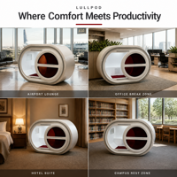 Capsule de sommeil intelligente modulaire insonorisée avec coque en ABS de qualité médicale pour une utilisation dans les aéroports, les hôtels, les bureaux, les campus et les zones de transit