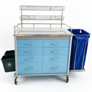 <span class=keywords><strong>Chariot</strong></span> médical en acier inoxydable à 8 tiroirs pour hôpital, avec sac à <span class=keywords><strong>linge</strong></span> et poubelle pour salle <span class=keywords><strong>de</strong></span> soins - Product Image 1