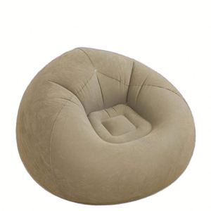 <b>Inflatable</b> <b>Sofa</b> Air Couch Portable Outdoor Camping Beach Chair Modern Lazy PVC Flocking Bean Bag - Product Image 1