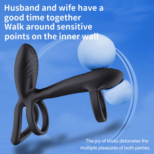 Новый перезаряжаемый мужской массажный стимулятор простаты, 10-частотный вибратор, Силиконовый водонепроницаемый пульт дистанционного управления, пара резонанс - Product Image 3