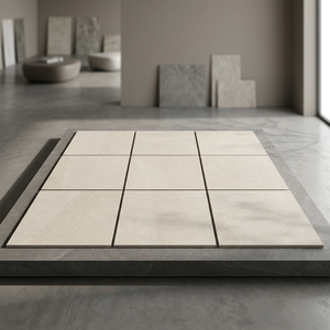 Dalles de pavé en grès architectural de 2 cm d'épaisseur, 600x600 mm, carreaux de sol en porcelaine robustes pour extérieur, couleur beige sable - Product Image 1