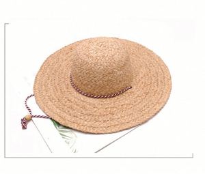 Sombrero de Playa para Mujer, Diseño de Moda, Verano 2024, Rafia Natural, Ala Ancha, con Cordón para la Barbilla - Product Image 3