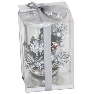 Portavelas de cristal plateado grabado con logotipo personalizado y candelabro de pie largo estilo INS - Product Image 2