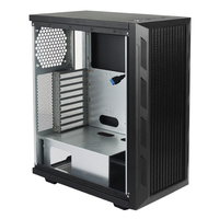 Boîtier de refroidisseur d'eau PC en alliage d'aluminium haute performance OEM noir avec ventilateur nouveau design ATX tour moyenne en stock