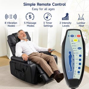 <span class=keywords><strong>Fauteuil</strong></span> inclinable <span class=keywords><strong>électrique</strong></span> <span class=keywords><strong>pour</strong></span> personnes âgées avec massage et chaleur, en cuir PU, réglable, avec télécommande et fonction d'aide à la position debout - Product Image 6