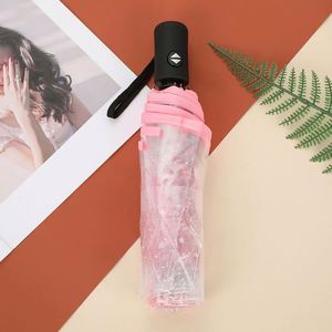 Parapluie de voyage pliant automatique en plastique transparent à motif floral, promotionnel et performant - Product Image 4