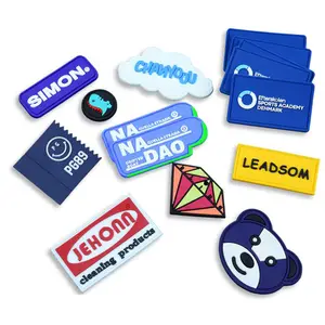 Eco-friendly Custom Silicone Logo 3d Soft Patch Clothes Garment Embossed Rubber Patches