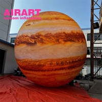 Ballon gonflable de Mars de décoration de planétarium, ballon de planète de décoration suspendue avec éclairage led