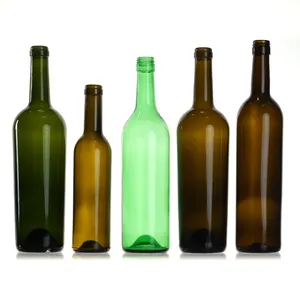 Новый дизайн 187 мл 500 мл 750 мл 1000 мл прозрачная синяя стеклянная бутылка для вина для декора вина