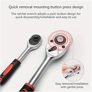 Factory Supply <strong>Ratchet</strong> <strong>Wrench</strong> Set, 1/4" 3/8" 1/2" Quick-release Retractable Socket <strong>Wrench</strong> Reversible - Product Image 2