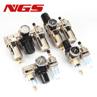 NGS Aluminium AC2000-02 1/4 AC4000-04 1/2 06 AC5000-10 Filtre Régulateur Lubrificateur Pneumatique Combiné FRL 3kg