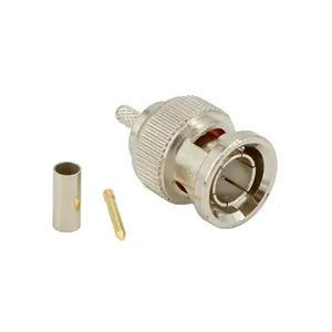 Conectores de crimpado BNC de 75 ohmios Enchufe BNC con pin central macho en conector RF para cable coaxial RG316 RG174 RG178 LMR100