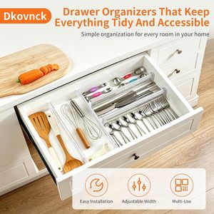 Transparent Durable Modern <b>Drawer</b> Divider with Handle for Household Storage and Organizer Bins - Product Image 4