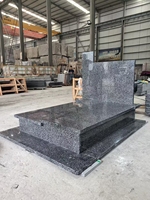 Croix funéraire en granit noir sésame G654 de marque SGZ de Chine - Monument funéraire européen double style Fujian Chine