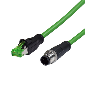 M12 4-pin để RJ45 công nghiệp cáp ethernet, M12 4-pin D mã Nam để RJ45 nữ kết nối cáp cao đàn hồi Cat6 che chắn - Product Image 2