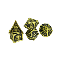 Ensemble de dés de jeu de rôle D&D en métal bronze antique, faits à la main, polyédriques, D20, 7 pièces, en matériaux personnalisés, moulés de manière écologique