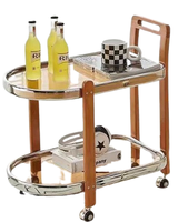 Nordic <strong>Best</strong>-<strong>selling</strong> Solid Wood Trolley Japanese-style Glass Storage Rack Movable Side <strong>Table</strong>