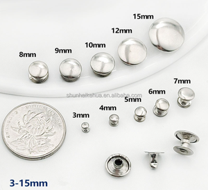 Rivets et clous métalliques à capuchon unique de 3 mm, 4 mm, 5 mm, 6 mm, 7 mm, 8 mm, 9 mm pour sacs à main, cuir et ceintures - Product Image 2