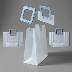 Bolsas <span class=keywords><strong>de</strong></span> Plástico Transparentes Esmeriladas <span class=keywords><strong>de</strong></span> PVC Reciclable con Asa Troquelada y Diseño <span class=keywords><strong>de</strong></span> Bolsa Vertical para Empaque <span class=keywords><strong>de</strong></span> Regalos y Manualidades - Product Image 3
