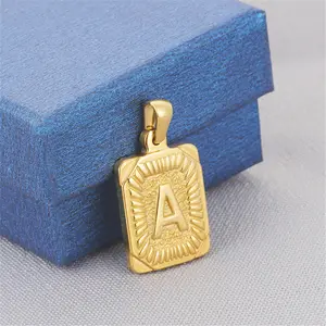 Ожерелье с подвеской Initial A Z Letter для мужчин и женщин, позолоченная цепочка из нержавеющей стали с надписью «Капитал»
