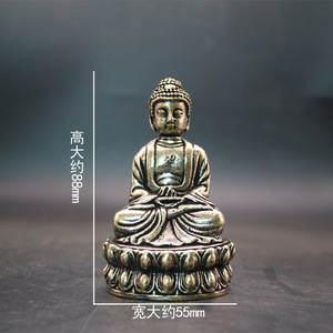 Ruilang Shakyamuni Buddha Statue Brass Casting Handmade Office Desk Decoration Craft Ornament - Product Image 2