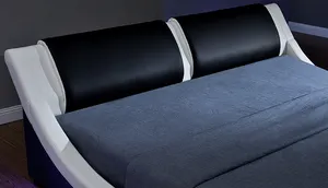 Wills oon modernes Design LED-Bett, Doppel-und Kingsize-Bett, S-Form gepolsterte Betten, 1178-1