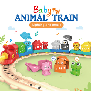 Jouet d'apprentissage Montessori pour tout-petits : Ensemble de <span class=keywords><strong>train</strong></span> électrique avec animaux, jouets d'association, de comptage et de tri - Product Image 2