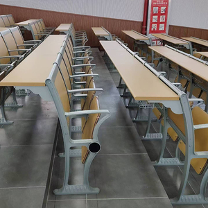 Muebles Universitarios al por Mayor, <span class=keywords><strong>Mesa</strong></span> y Silla Moderna de Aleación de Aluminio para Aula Escolar, Sala de Conferencias Multimedia - Product Image 3