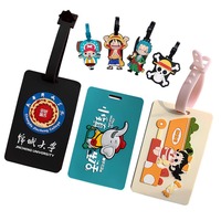 Étiquette de bagage personnalisée en PVC gaufré 3D, style dessin animé, souvenirs de voyage, étiquettes de bagage d'avion souples