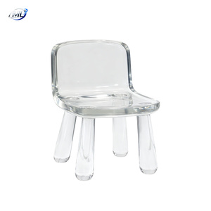 Fauteuil d'appoint mini en résine transparente ML, design minimaliste moulé, confortable pour salon, appartement, salle à manger - Product Image 6