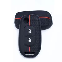 Coque de protection professionnelle en silicone anti-usure à 2 boutons pour clés Renault Symbol, Thalia et Dacia Solenza Nova