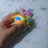 Porte-clés LED mignon en forme de boulette vapeur, anti-stress, portable pour voyage, créatif pour sac à main