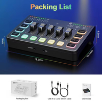 Nouvelle arrivée Jumon, carte son multifonctionnelle DC5V USB 2.0 XLR 3.5mm sans fil avec suppression du bruit, prise en charge de 2 appareils, mixeur audio en direct