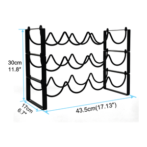 Moderno Espositore per Vini a 3 Ripiani in Metallo, <span class=keywords><strong>Portabottiglie</strong></span> da Cantina per 12 Bottiglie, Scaffale per Vini da Esposizione, <span class=keywords><strong>Portabottiglie</strong></span> per Cantina - Product Image 4