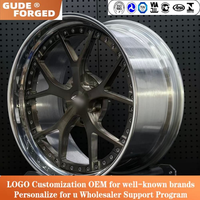 Jantes de voiture GUDE forgées en 2 parties, concaves profondes, 5x114.3 5x120 5x130 5x127, finition brossée, 18 20 21 22 24 26 pouces pour Mercedes Audi BMW