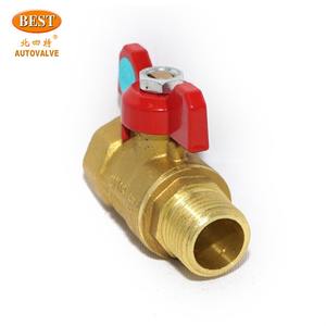 Qdx12 <span class=keywords><strong>Gas</strong></span> Kogelkraan Messing Mini Kogelklep Met Rode Korte Vlinder Handvat Vrouwelijke En Mannelijke Draad 3/4 Inch Voor Gasklep - Product Image 2