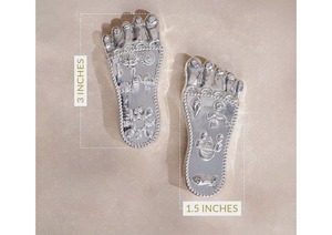 Idole religieuse hindoue Shree Krishna Charan Paduka Lotus Feet plaquée argent de 3 pouces, décoration pour la maison et le temple, cadeau de mariage - Product Image 6