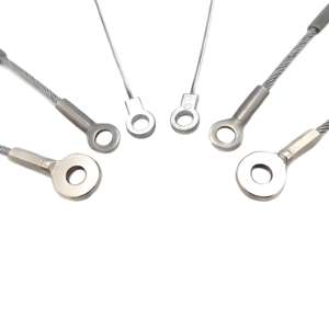 Usine en gros fil d'acier inoxydable câble élingue <span class=keywords><strong>Double</strong></span> boucle noir PVC enduit numéro de modèle 7x19 tête plate soudage coupe - Product Image 2