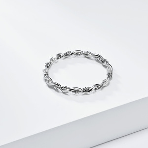 Popular yunnique style French double-strand braided <b>titanium</b> steel <b>ring</b> for women, fashionable and elegant, colorfa - Product Image 4