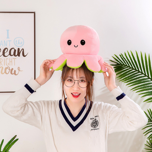 Peluche <span class=keywords><strong>de</strong></span> <span class=keywords><strong>Pulpo</strong></span> <span class=keywords><strong>Reversible</strong></span> <span class=keywords><strong>de</strong></span> Doble <span class=keywords><strong>Cara</strong></span>, Verde y Naranja, con Diseño <span class=keywords><strong>de</strong></span> <span class=keywords><strong>Cara</strong></span> Feliz y Enfadada Intercambiable, Juguete <span class=keywords><strong>de</strong></span> Peluche <span class=keywords><strong>de</strong></span> Alta Venta - Product Image 5
