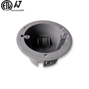 Caja <span class=keywords><strong>de</strong></span> conexiones <span class=keywords><strong>el</strong></span>éctrica circular no metálica <span class=keywords><strong>de</strong></span> PVC gris <span class=keywords><strong>de</strong></span> 1 entrada, homologada ETL, para montaje en techo, para trabajos antiguos, con fijación por clavos, 18 pulgadas cúbicas - Product Image 1